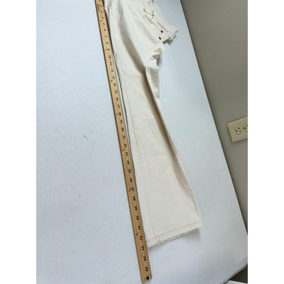 Zac Posen Womens Straight Leg Jeans Size 6 Ivory Mid Rise‎ Denim 6 Pockets - Picture 9 of 13